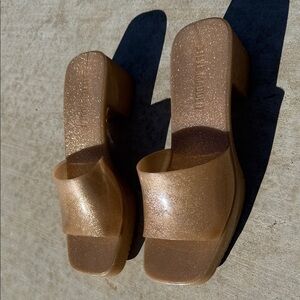 Steve Madden Shimmering Tan Mules